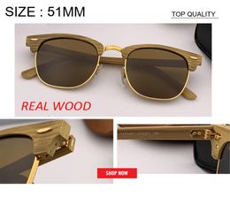 2020 new Factory top quality Wood style designer Sunglasses Wooden sunGlasses UV400 Bamboo Brand women men gafas SunGlasses With a9868206