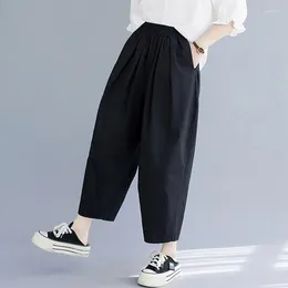 Women's Pants 2024 In High Waist Loose Spring Summer Casual Cotton Fashion Women Wide Leg Japanese Style Lady Bloomers