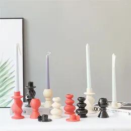 Candle Holders Nordic Modern Wind Tray Simple Holder Dining Table Ceramic Candlestick Windowsill Bedside Living Room