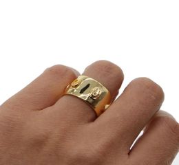 Wedding Rings Simple Classic Gold Color Lucky Symbol Ring Women Finger Jewelry European Engraved Moon Star Cz Wide Engagment Band 8737581