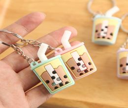 7.5cm Mini Milk Cup Keychain Cartoon Cute Key Ring Silicone Soft Pendant Jewelry Accessories Gift For Women8553273