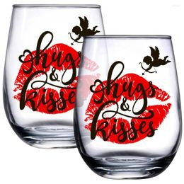 Wine Glasses 2Pcs Valentine Cup Coffee Glass Christmas Mug Gift For Wedding Engagements Thanksgiving Day