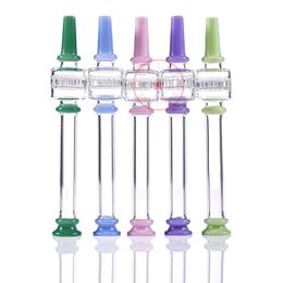 Latest Colourful Pyrex Glass Pipes Philtre Screen Handpipes Cigarette Holder Dabber Tips Portable Innovative Smoking Oil Rigs Straw Hand Tube Mouthpiece DHL