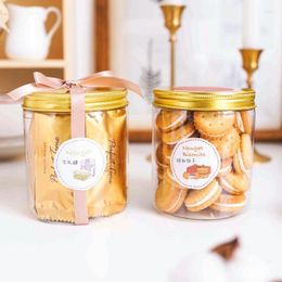 Disposable Cups Straws 10pcs Net Red Gold Foil Lid Transparent Plastic Box Biscuits Snack Cookies Candy Jar Ice Cream Cup Cake Pastry