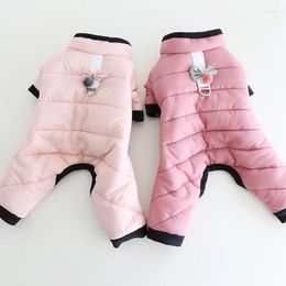 Dog Apparel 2024 Winter Clothes Thick Warm Pet Clothing Puppy Jumpsuit Rompers Yorkie Pomeranian Small Costume Outfit Garment Coat