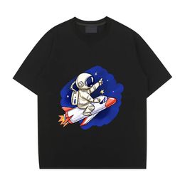 Space astronaut Tshirt Simple casual Mens Oversized TShirt Casual Printed Tops for Men Short Sleeve series T shirt 240412