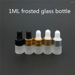 Storage Bottles 100pcs 1ML Frosted Glass Dropper Bottle 1cc Mini Vial With Pipette High Quality