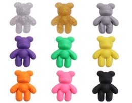 Whole 100Pcs PVC Cartoon Character Colourful Bear Shoe Designer Decorations Buckle For Kids Charms Jibbitz Button 2512034