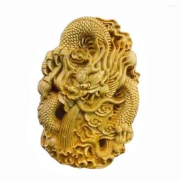 Decorative Figurines Wooden Dragon Pendant Zodiac Chinese Themed Natural Car Versatile Usage Unique Keychain