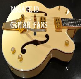 Dream Guitar G61361958 Steven Stills White Falcon Cream White Electric Guitar Hollow Body Double F Holes Bigs Tremolo Bridge7615807