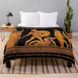 Blankets GREECE : Ancient God And Goddess Frieze Print Throw Blanket Sofa Plaid On The