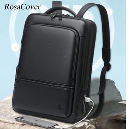 Backpack 15.6 Inch PU Leather Men Backpacks Waterproof Student Boy Big Capacity Computer Laptop Bag Mochilas