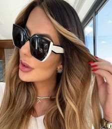 Vintage Cat Eye Sunglasses Women 2022 Big Frame Luxury Designer White Sunglass For Ladies Fashion Cateye Sun Glasses Female oversi7297810