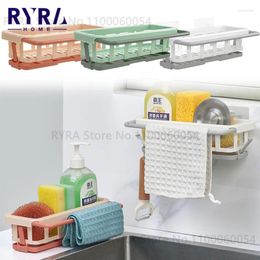 Kitchen Storage Sink Drain Holder Rack Soap Sponge Basket Gadgets Accessories Tools