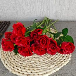 Decorative Flowers 1Pc Artificial Roses PU Real Touch Single Stem Arrangements For Home Office Garden Party Wedding Decoration