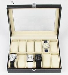 12 digits Watches PU Leather Watch Box Display Box Jewelry Storage Organizer Case Locked Boxes Retro Saat Kutusu Caixa Para Relogi9017704
