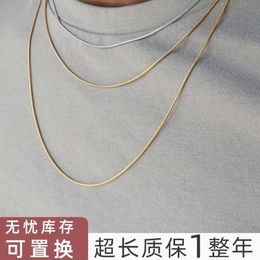 Korean Version Couple Fashion Snake Bone Chain Street Trend Mens Personalized Collar Necklace Stainless Steel