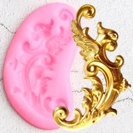 Baking Moulds Baroque Scroll Relief Border Silicone Molds Leaves Cupcake Topper Fondant Cake Decorating Tools Candy Chocolate Gumpaste