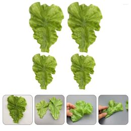 Party Decoration 4Pcs Simulation Lettuce Leaf Models False Food Props Artificial Vegetable Decors