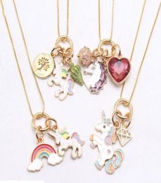 Multi Design kids Unicorn Jewellery Necklace Unicorn Rainbow Pendant necklace kids girl Jewellery Christmas gift1208562