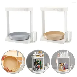 Kitchen Storage 360° Rotating Shelf With Double Layers Detachable Easy To Clean Multi-purpose Seasoning Rack Accessories