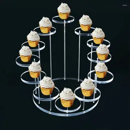 Decorative Plates Acrylic Display Stand Cupcake Shelf Multi-layer Round Cake Dessert Jewelry Ring Rack Shelves Wedding