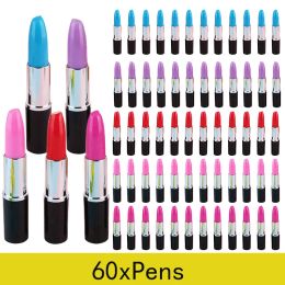 Pens 60pcs Lipstick Shape Pen Writing Ink Pens Cute Lipstick Ballpoint Pens for Students Kids Presents Office Stationery Supplies