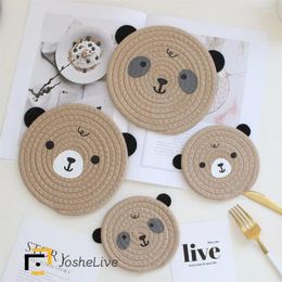 Table Mats Heat Insulation Pad Tea Cup Mat Natural Material Hand-woven Pot Kitchen Gadgets Non-slip Holder Creative Cartoon