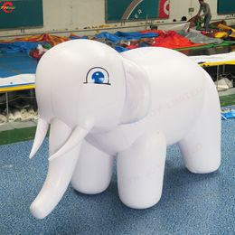 8m long (26ft) with blower Outdoor Activities Advertising White Inflatable Elephant Giant Inflatable Pink Elephant Decorative Cartoon Mascot Toy for Decoration