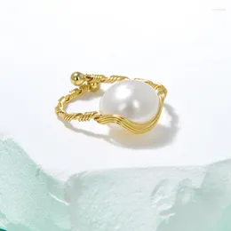 Cluster Rings Fengyun Roll Pearl Ring Designer Inlaid Hand Light Luxury Exquisite Fashion Niche Personality