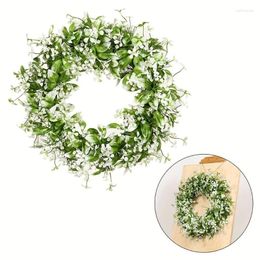 Decorative Flowers Babies Breath Wreath Artificial Spring Front Door For Garden Holiday Wedding Party Decorations Dropship
