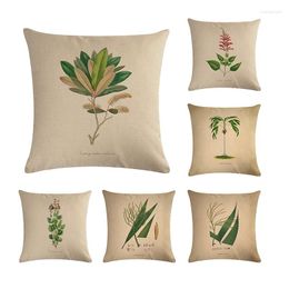 Pillow Green Covers Linen Cotton Hazelnuts Rue Sour Cherries Seed Home Decor Garden Gifts Throw Cases ZY51