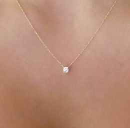 Fashion Gold Diamonds Necklaces Delicate Solitaire Pendant Dainty Pendants Necklace Bridal Jewellery Floating Diamond Jewellery3872971