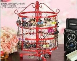 Whole144 holes four rotating earrings jewelry display rack holder stand HT25175105