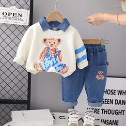 Clothing Sets Autumn Children Boys Girls Cotton Long Sleeve Cartoon Bear Suit Kids Clothes Tracksuit Baby T-Shirt Pants 2Pcs/set