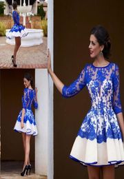 2019 Short Cocktail Dresses Popular Royal Blue Lace Women Evening Dresses Party Prom and Homecoming Dresses1878953