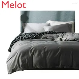 Bedding Sets Simple Solid Color Long-Staple Cotton Four-Piece Set Plain Fitted Sheet Quilt Cover Comforter
