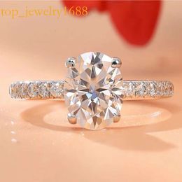 2024 Vintage Lab Moissanite Diamond Finger Ring Sterling Sier Party Wedding Rings for Women Men Promise Engagement Jewellery Gift Size 6-11