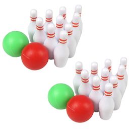 2 Sets Bowling Ball Model Childrens Toys Miniatures Decor House Accessory Small Outdoor Adornment Plastic Adorable