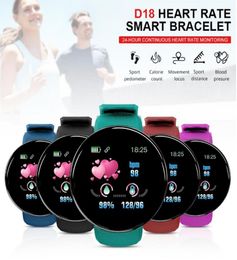 D18 D20 Y68 Smart Watch Men Women Blood Pressure Round Smart wristband Waterproof Sport Smart Watch Fitness Tracker For Phone Andr5591172