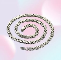 63mm distinctive classical mens Jewellery silver Stainless steel Byzantine chain 6046695