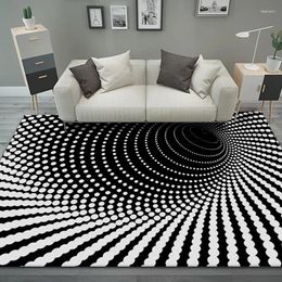 Carpets 2024 Black White Stereoscopic Vision Trapped In The Floor Mat 3D Illusion Bedroom Guest