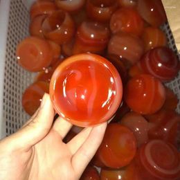 Decorative Figurines Crystal Healing Stones Carnelian Natural Red Quartz Agate Fruit Bowl For Home Decoration