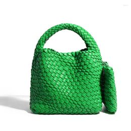 Waist Bags Lady Designer Style PU Leather Knitted Handbags Women Elegant Underarm Bag Artificial Soft Bucket S4600