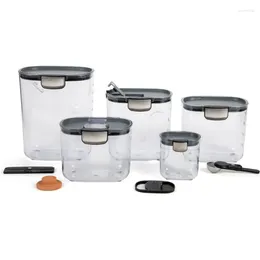 Storage Bottles ProKeeper 9 Piece Clear Plastic Airtight Food Flour And Sugar Baker's Kitchen Organisation Container Canister Set