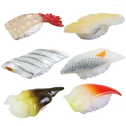 Decorative Flowers 6PCS Artificial Food Assorted Realistic Sushi Fake Model Pography Prop