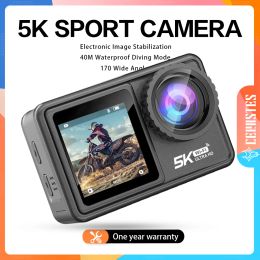 Kameras Cerastes Actionkamera 5K 4K 60fps EIS austauschbare Linse 48MP Zoom Elektronische Stabilisatorkamera WiFi Action Camera für Vlog