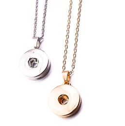 Simple Silver gold Plated 12mm 18mm Snap Button Necklace For Women Snaps Buttons Jewelry1651041