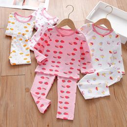 Clothing Sets Girls 1-7 Years Old Two Long Sleeve T-Shirt Plus Pants Children'S Comfortable Cotton Pyjamas Kids Casual Everyday Clothes