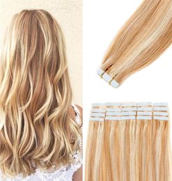 20pcs 1424 inch Tape in Hair Extensions Human Hair Invisible Seamless Skin Weft Tape Remy Human Hair Piece Natural Straight for W66692563